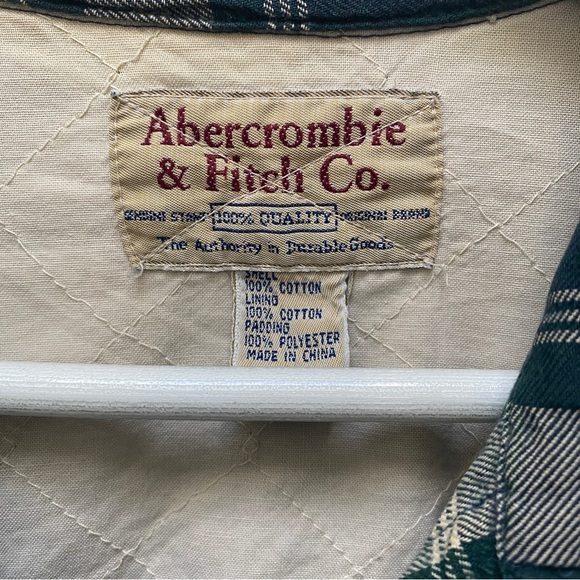 Abercrombie & Fitch Green Plaid Shacket Men's Size Medium - Picture 3 of 6